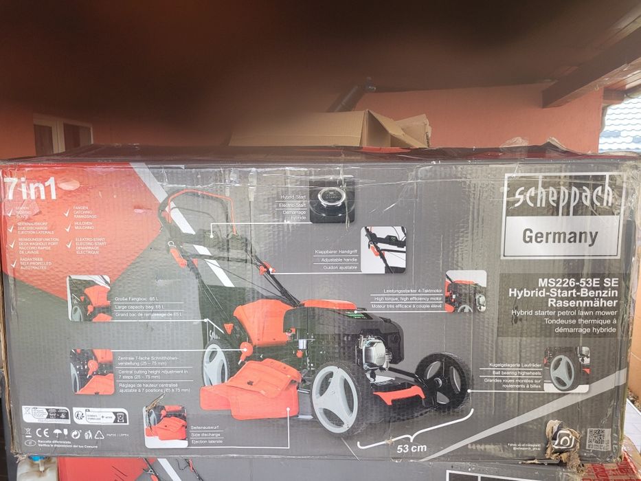 Masina de tuns iarba pe benzina cu pornire hibridă