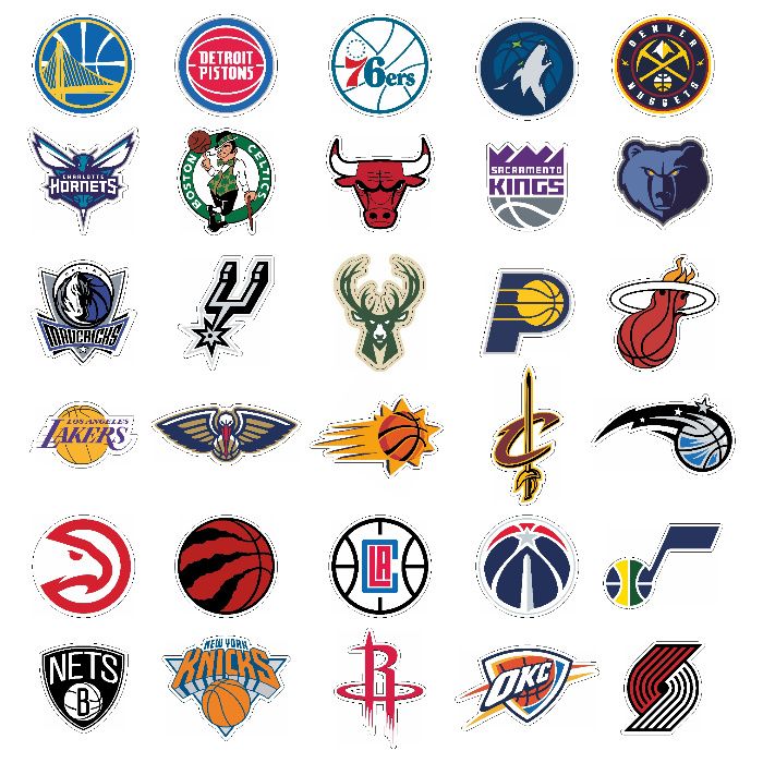 Стикери НБА NBA емблеми лога - 30 бр. общо Sticker
