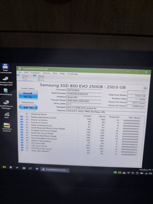 Ssd Samsung 850 Evo 256gb 97%