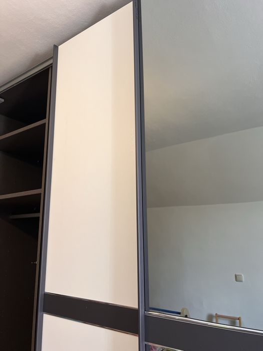 Dressing/Dulap 280/223/66 cm 2 usi culisante alb/oglinda NOLTE