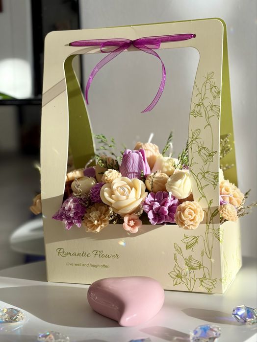 Aranjamente flori din ceara de soia