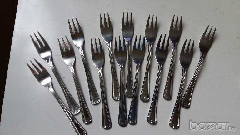 Дълги английски лъжици зя чай-мелби и вилички