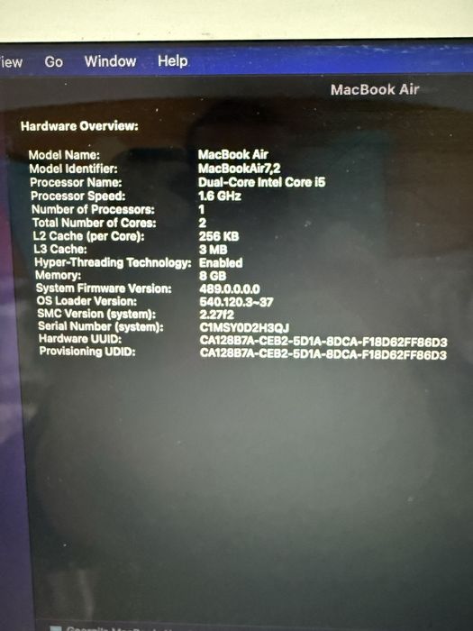 Macbook air 13 early 2015