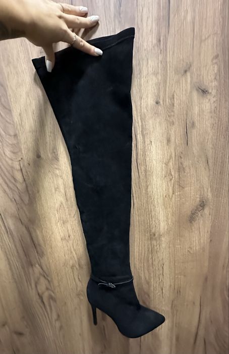 Високи ботуши (чизми) естествен велур