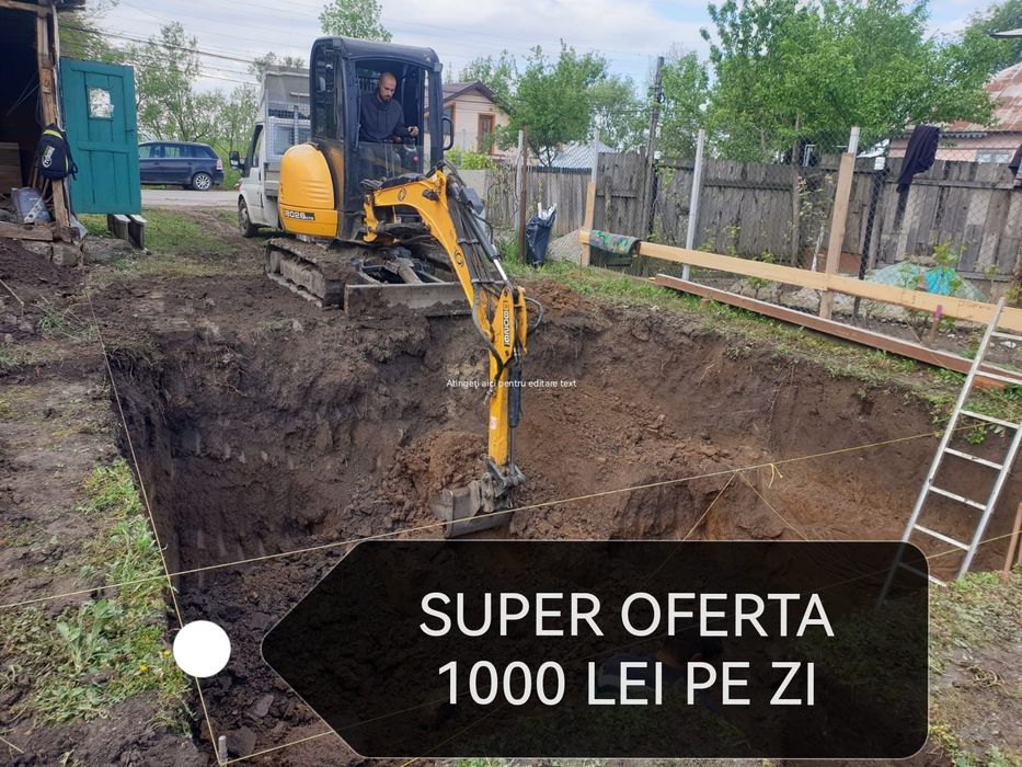 Închiriez utilaje miniexcavator bobcat buldoexcavator motostivuitor