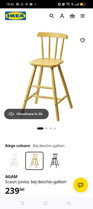 Scaun de masa Ikea 3-8 ani