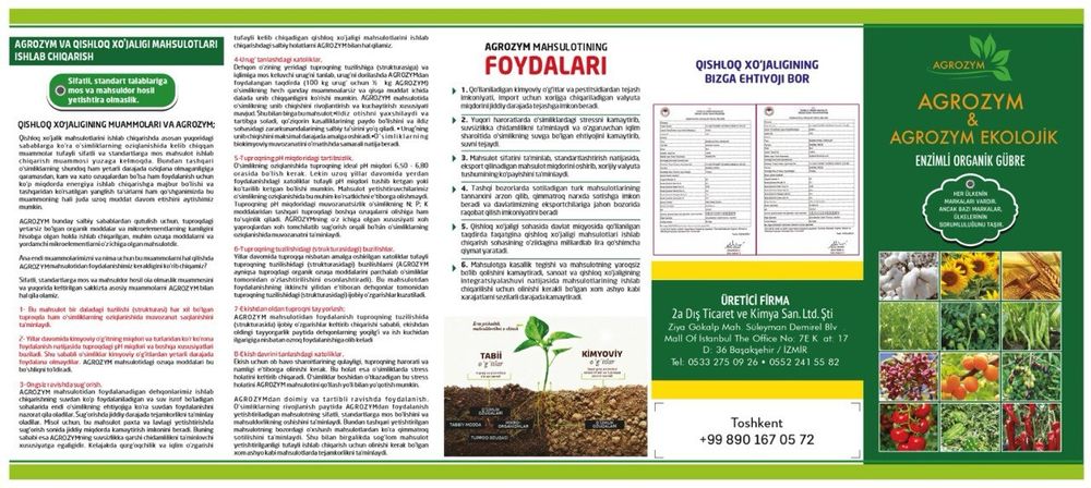 Agrozym organik o'g'it