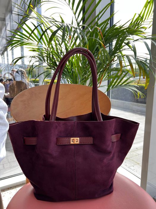Нова дамска чанта shopper от еко кожа – бордо