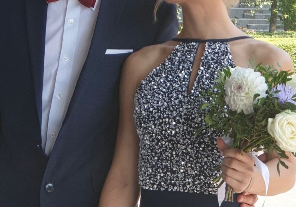 Rochie lunga bleumarin