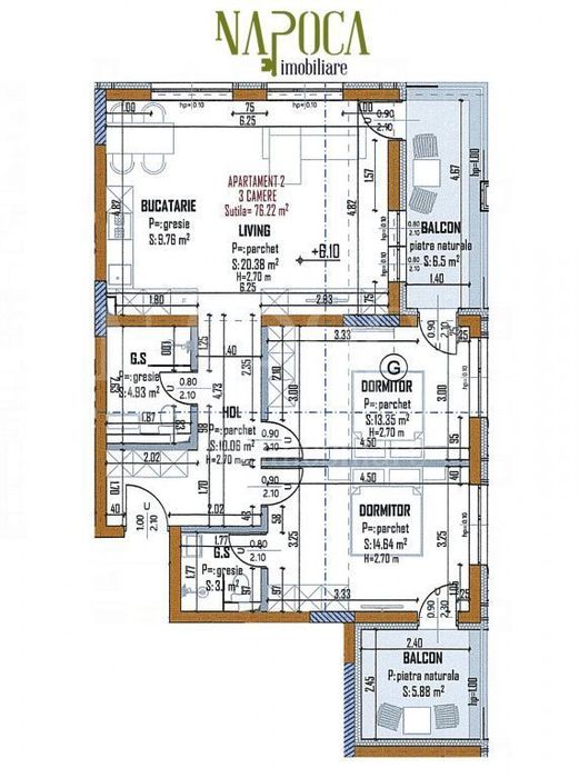 Apartament 3 camere de vanzare in Intre Lacuri, Cluj Napoca — fotografia 1