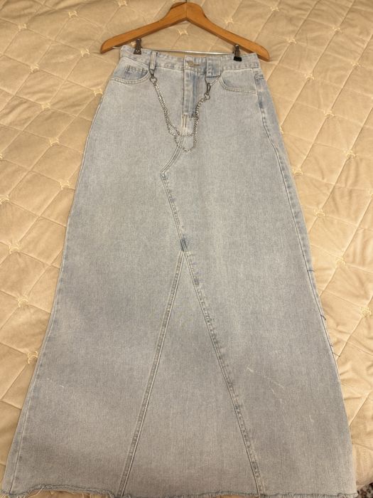 Джинсовая юбка макси, размер 44
