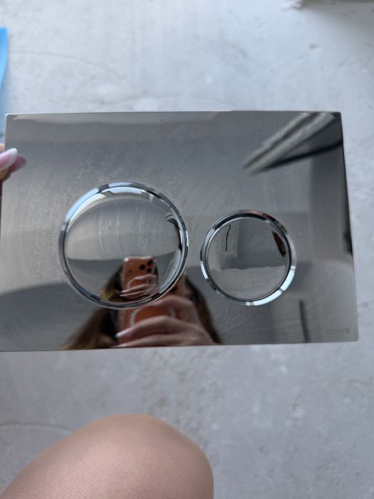 Clapetă / Placă de acționare WC Cersanit crom lucios (oglindă) – butoane rotunde