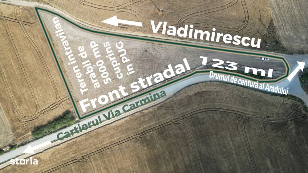 Teren intravilan de 5.000 mp in PUG Vladimirescu