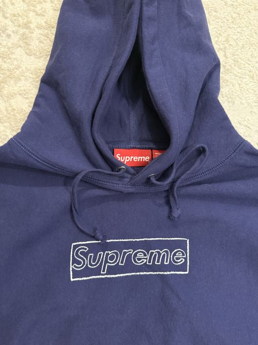 Supreme x Kaws Washed Navy Hoodie