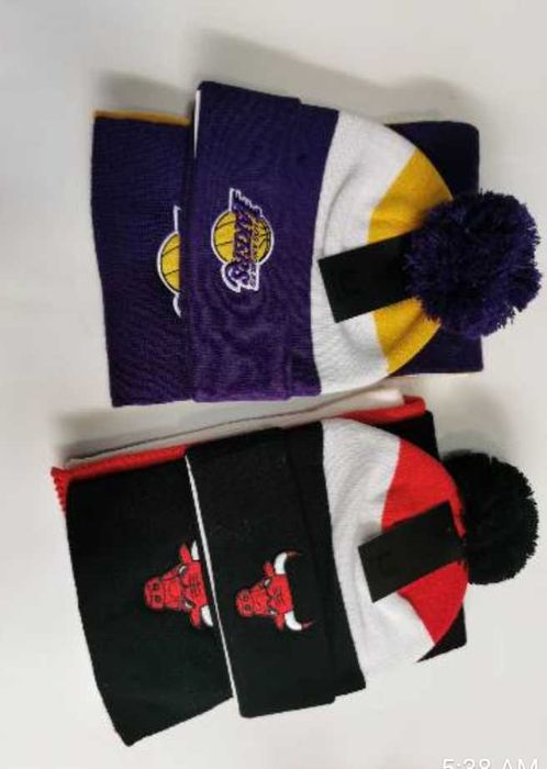 Lakers/ Chicago Bulls комплект мъжка шапка и шал от Сащ
