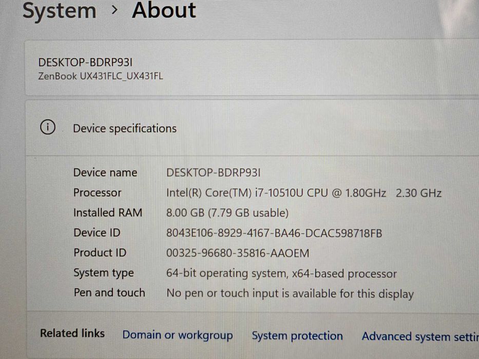 Asus UX431F - KLI Amanet