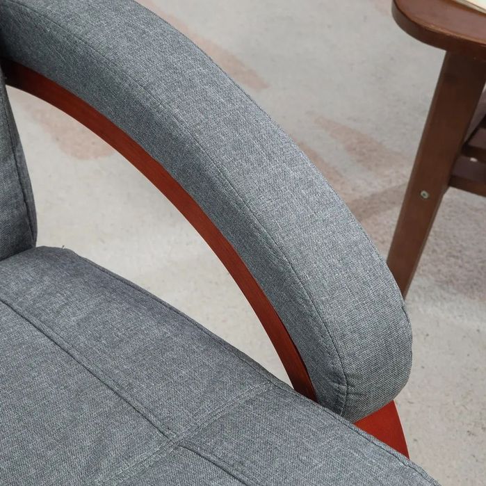 HOMCOM Фотьойл с разтегателна облегалка със сгъваема поставка за крака