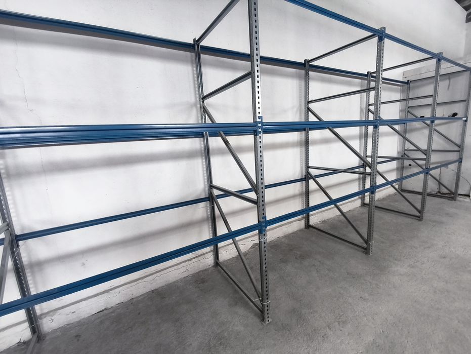 Rafturi metalice, modulare 2,5m, 4 nivele reglabile,  130kg/nivel