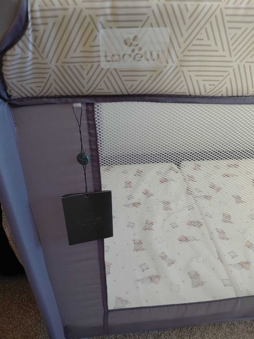 Бебешка кошара на 2 нива Lorelli - Torino, Grey striped elements
