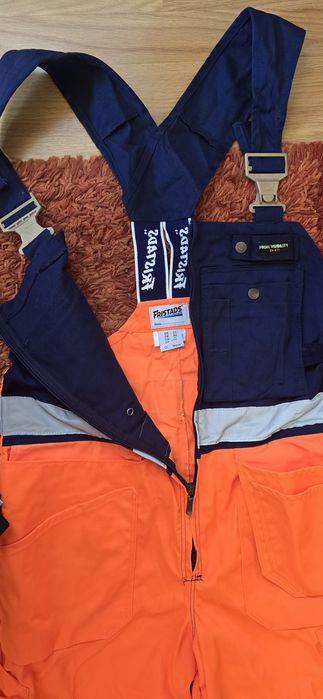 Salopetă/Pantaloni de lucru Fristads High Visibility bicoloră (Portocaliu/Bleumarin), NOUĂ cu etichete, Mărimea C50