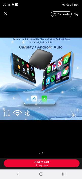 Cutie auto AI box android 14 wireless android auto și carplay cutie smart TV compatibilă cu youtube netflix accesorii auto sisteme inteligente