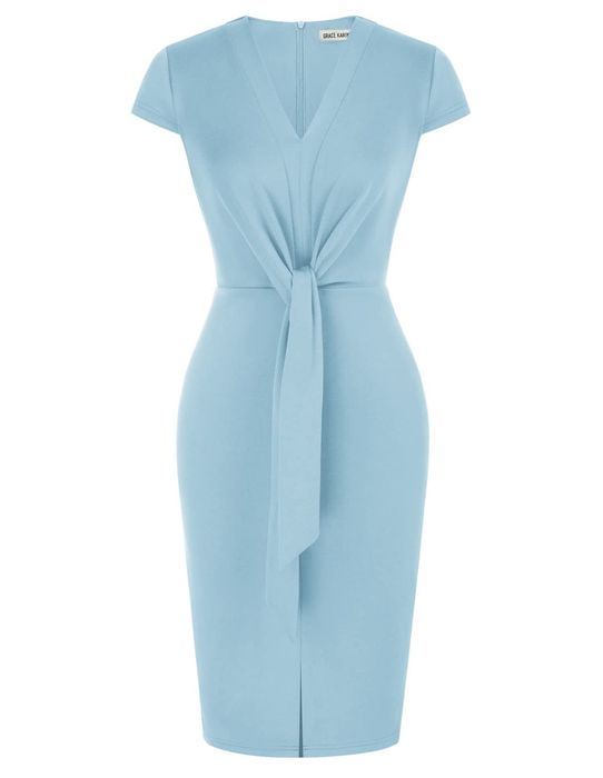 BF Lichidare - rochie midi cocktail eleganta /office  bleu 42-44 - pro