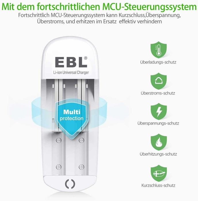 EBL Зарядно устройство за батерии и литиево зарядно устройство