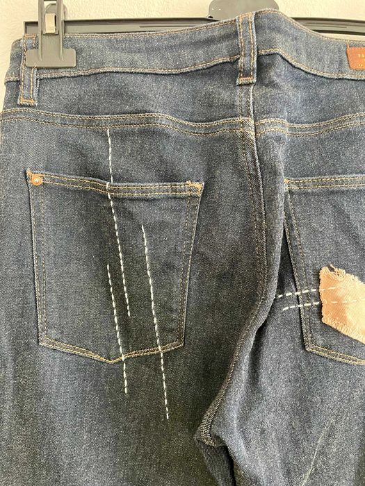 Дънки, дамски - бутикова изработка ръчно декорирани, уникат, редизайн