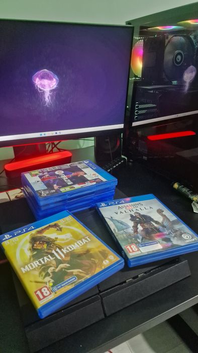 PS4 1TB + 2 Manete + AC Valhalla, MK11 (negociabil)