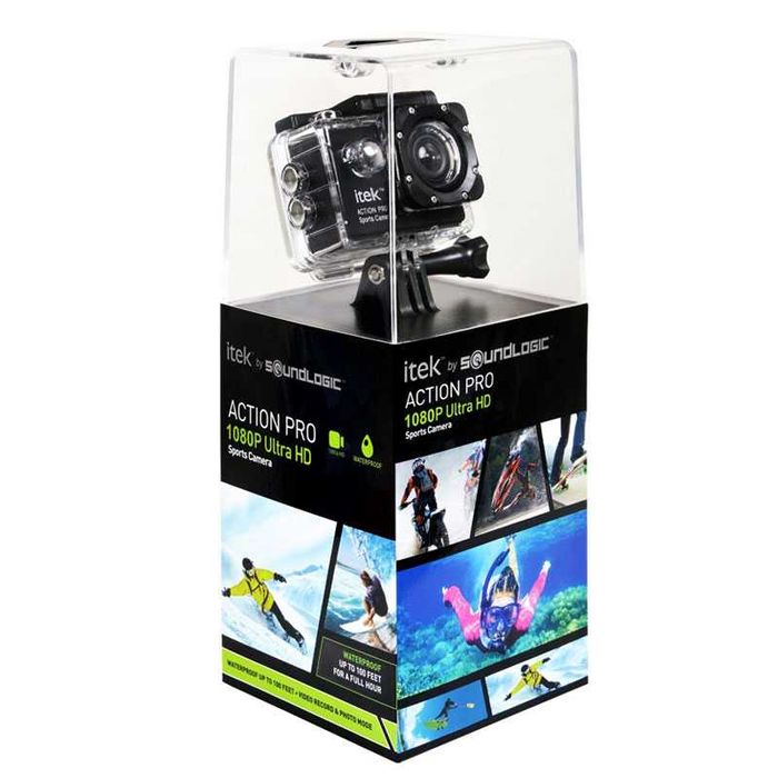 Itek Action Camera 1080P – Водоустойчива, С аксесоари и стойки