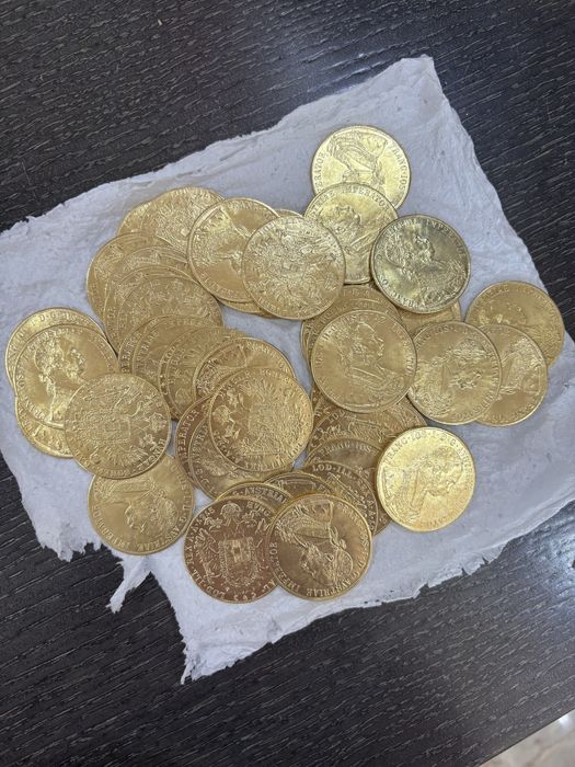 Vand monede placate cu aur de 24k Frank Iosif 4 ducat
