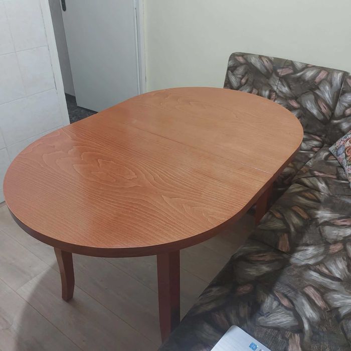 Стилна трапезна маса, елипса+стъкло, готова за дома!