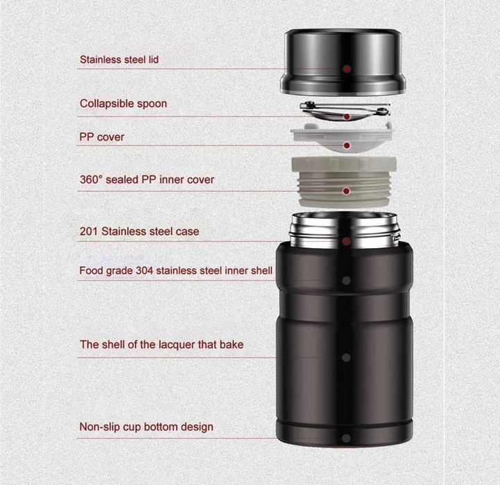 Термо Купа * кутия за храна за училище Без BPA * 6 часа* Стомана 500мл