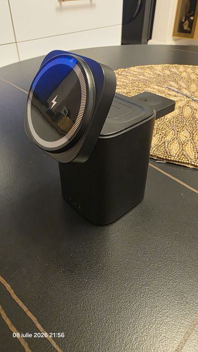 Incarcator wireless 3 in 1 Hoco CQ20  15W, Negru