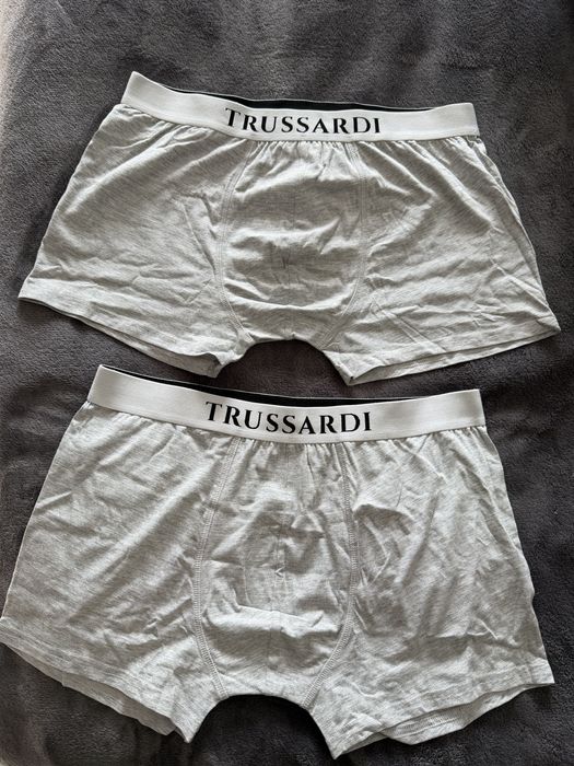 Trussardi set 2 boxeri gri cu banda elastica alba marimea L noi