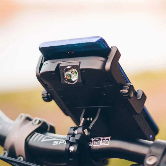 Suport telefon Bicicleta/Moto încărcare wireless 5000mAh și lumină LED