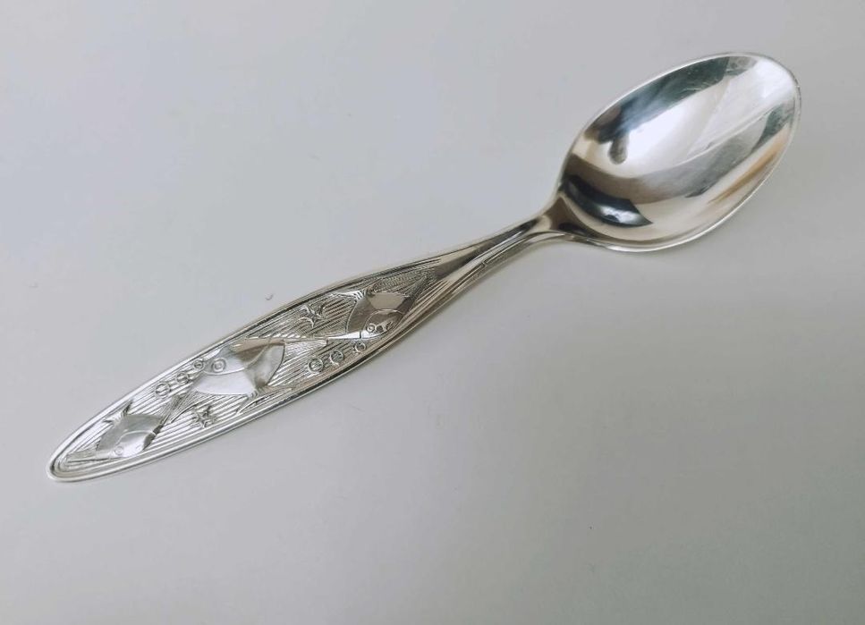 Lingura Copii Argint 830 Norvegia , model cu pesti