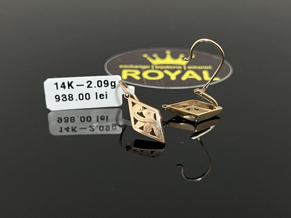 Bijuteria Royal CB : Cercei dama aur 14k 585   2,09 gr