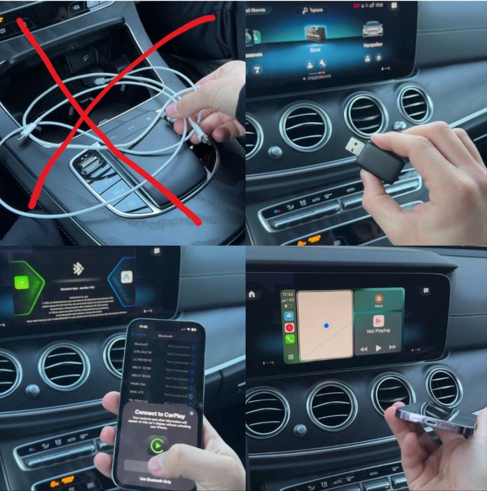 Безжични адаптери 2в1 за Apple CarPlay Android Auto-НА СКЛАД! ГАРАНЦИЯ