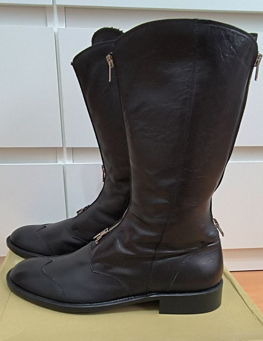 Cizme bărbați din piele, marca Pollini, mărimea 43