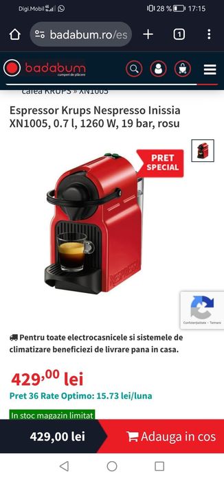 Espressor cafea , feliator