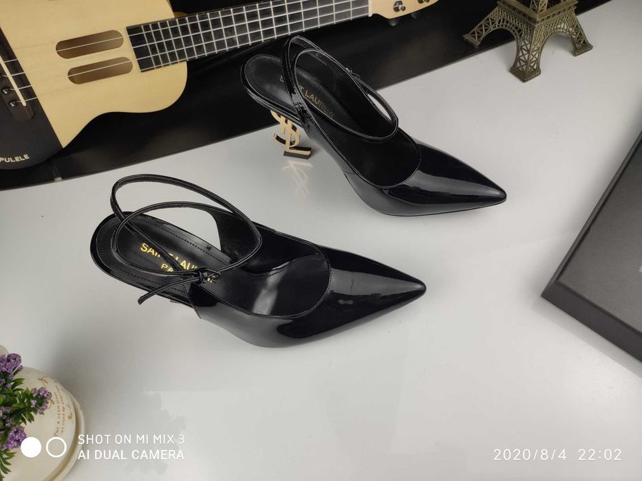 YSL Femei Negru tocuri înalte, sandali