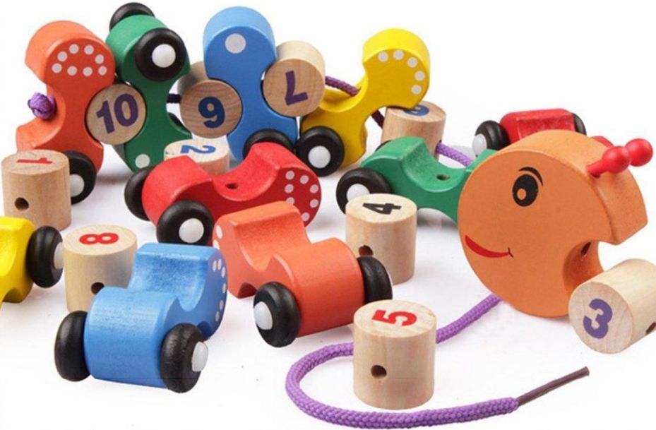 Дървено влакче с колела - Гъсеница / НОВО! Качество!