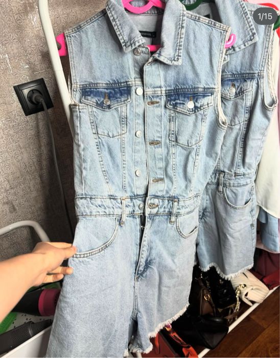 Джинсовые шорты комбез