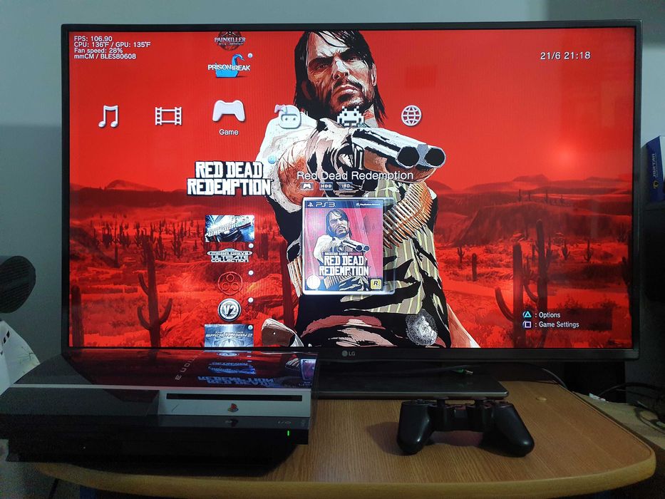 PS3 modat CFW 320 GB + 40 jocuri (GTA V, Red Dead, God of War, NFS)