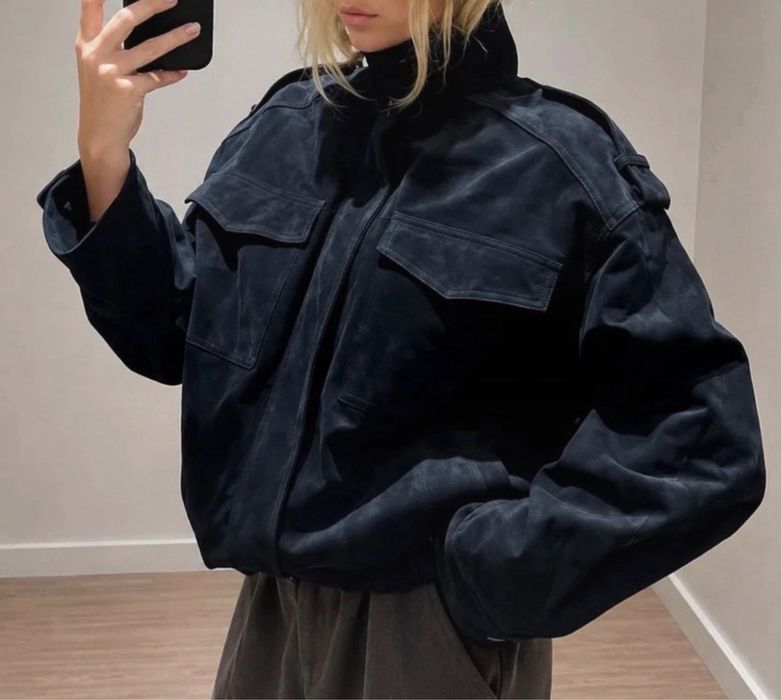 Jaceta/geaca piele intorsa naturala Zara (YSL) masura L