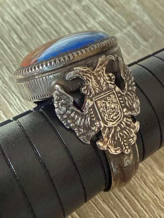 Rusia argint  cu email inel ortodox sigiliu