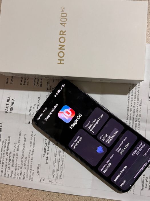 Honor 400, 512 GB .Factura și garanție 2 ani. Preț fix!