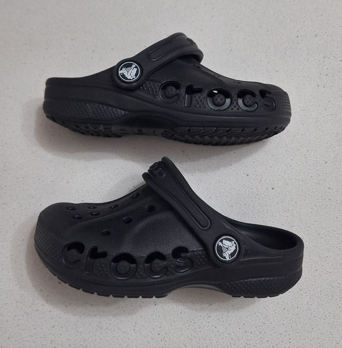 Saboți CROCS Kids Baya Clog C10, sandale papuci flip-flop negre, Nr. 27-28 EU (17 cm) unisex