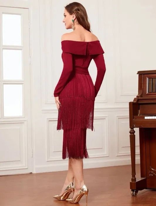 Rochie elegantă franjuri